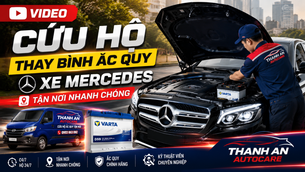 Cứu Hộ Thay Bình Ắc Quy Cho Xe Mercedes Tận Nơi
