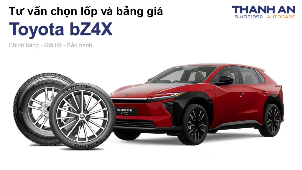 Lốp xe Toyota bZ4X giá bao nhiêu? Sử dụng các kích thước nào?