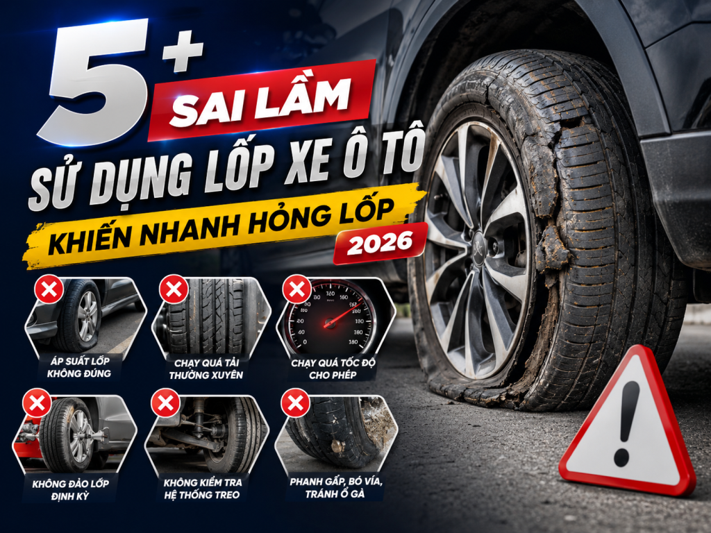 Những sai lầm sử dụng lốp xe ô tô phổ biến cần tránh