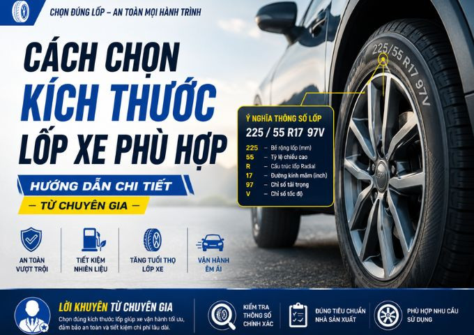 Cách chọn kích thước lốp xe phù hợp: Hướng dẫn chi tiết từ chuyên gia