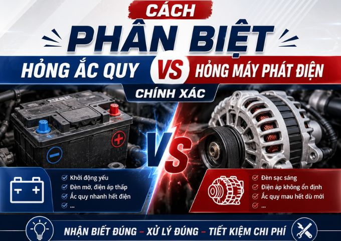 Cách Phân Biệt Hỏng Ắc Quy Và Hỏng Máy Phát Điện Chính Xác