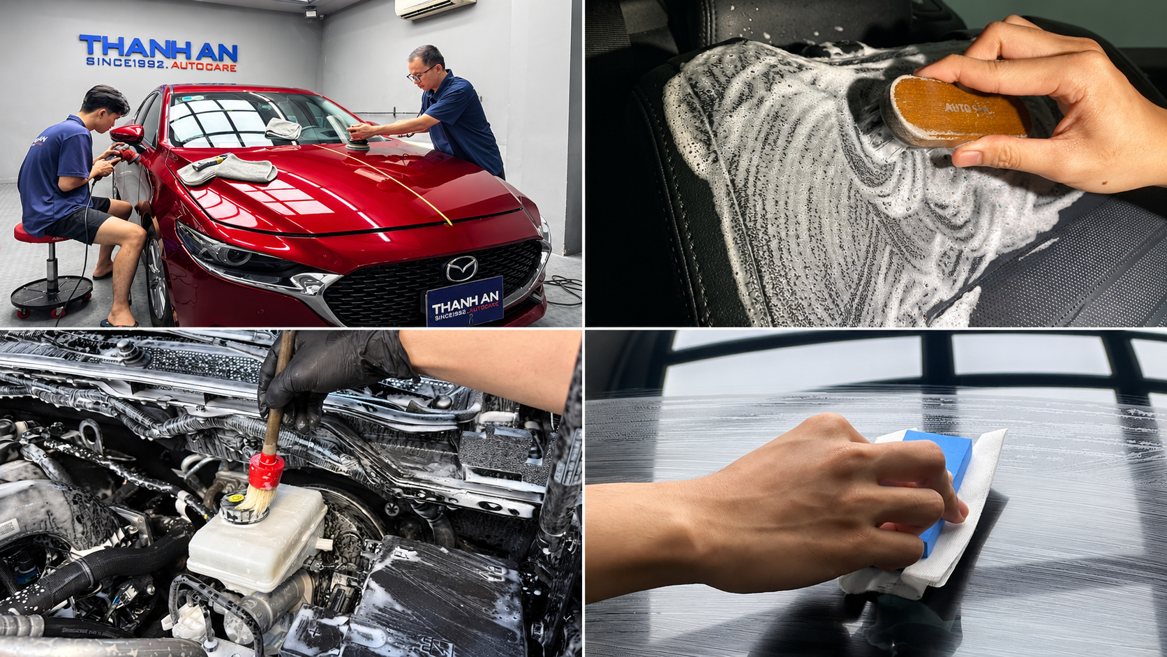 Đội ngũ kỹ thuật viên Thanh An Autocare chuyên sử lý xe bị nước ngập