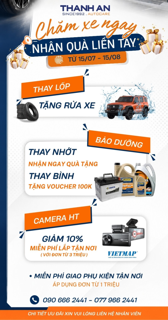 Chương trình khuyến mãi tại Thanh An Autocare