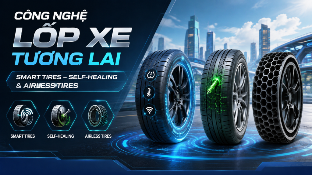 Công nghệ lốp xe tương lai: Smart Tires, Self-Healing & Airless Tires