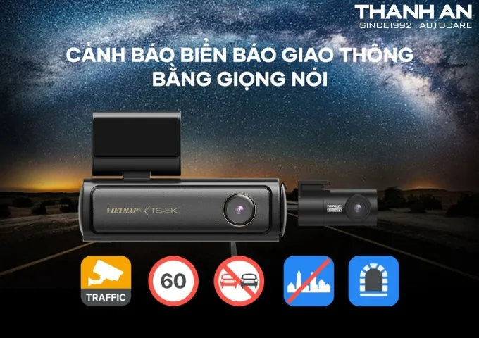 Lắp camera hành trình Vietmap TS-5k cảnh báo biến báo giao thông bằng giọng nói  tại quận 7