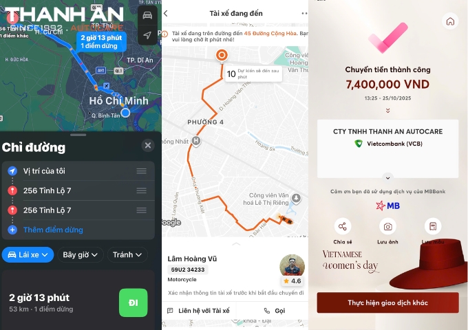 Giao lốp đi Củ Chi gấp cho khách hàng