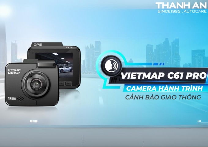 Lắp camera hành trình Vietmap C61 Pro có cảnh báo giao thông phụ kiện ô tô tại Thanh An quận 7