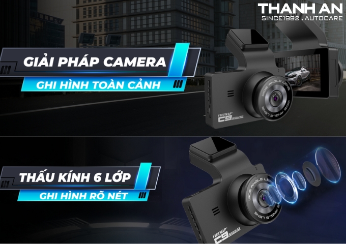 Lắp Camera hành trình Vietmap C9 sở hữu thấu kính 6 lớp ghi hình rõ nét tại quận 7