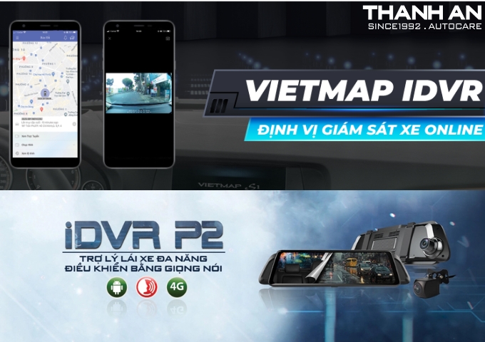 Camera hành trình Vietmap P2 định vị giám sát xe online trợ lý lái xe đa năng