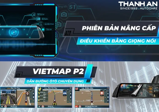 Camera hành trình Vietmap P2 phiên bản nâng cấp điều khiển bằng giọng nói dẫn đường chuyên dụng
