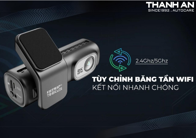 Camera Hành Trình Vietmap TS-2k Lite tùy chỉnh băng tần wifi giúp kết nối nhanh chóng