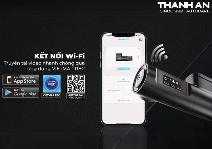 Camera Hành Trình Vietmap TS-C9P truyền tải video nhanh chóng qua ứng dụng VIETMAP REC