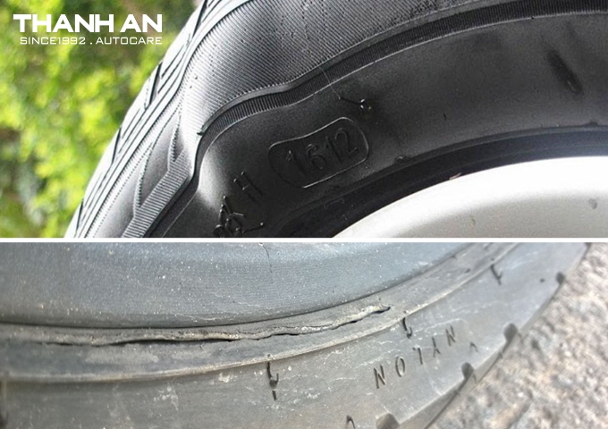 Xuất hiện các hư hỏng nghiêm trọng trên thành lốp