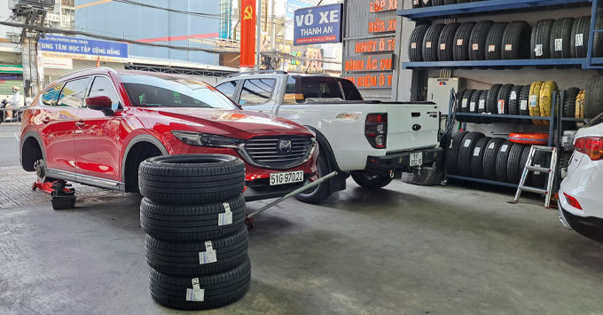 Thay lốp Michelin cho Mazda CX-8 chính hãng uy tín tại Thanh An Autocare