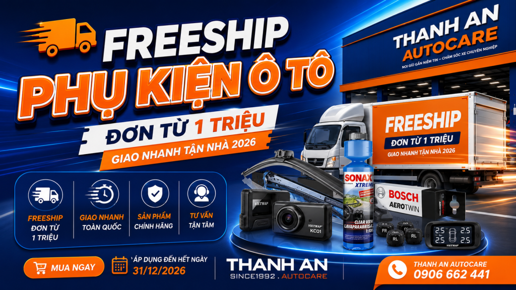 Chương Trình Freeship Phụ Kiện Ô Tô Chính Hãng Từ 1.000.000 VNĐ