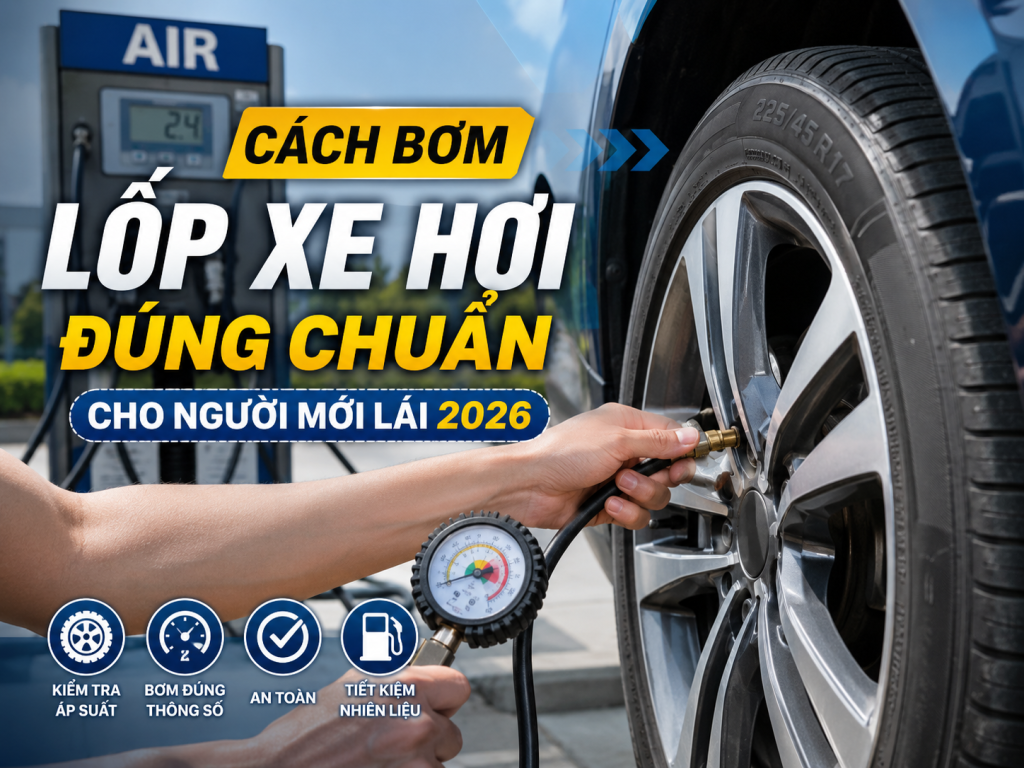 Hướng dẫn bơm lốp xe hơi cho người mới lái xe