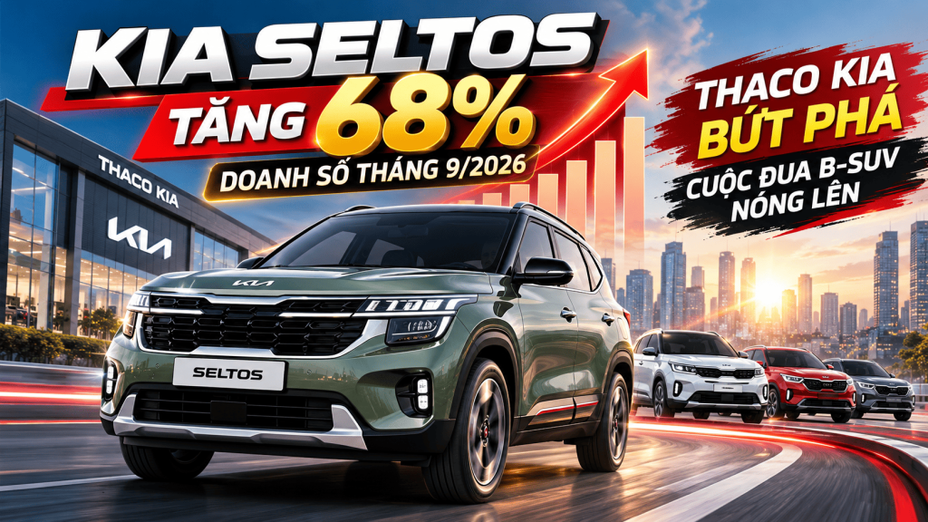 Kia Seltos Tăng 68% Doanh Số Tháng 9/2026: Thaco Kia Bứt Phá, Cuộc Đua B-SUV Nóng Lên