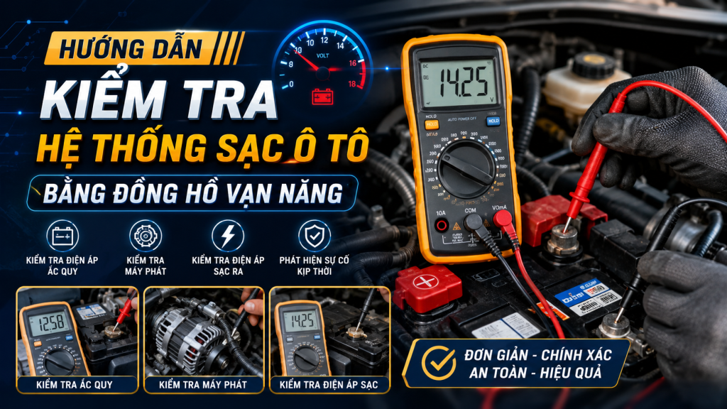 Hướng Dẫn Kiểm Tra Hệ Thống Sạc Ô Tô Bằng Đồng Hồ Vạn Năng