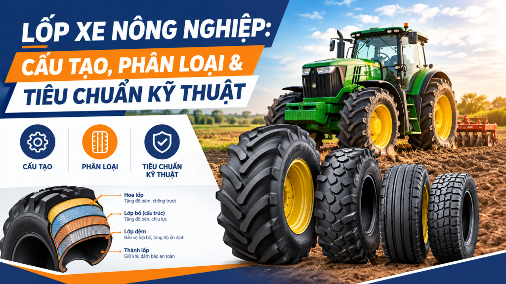 Lốp xe nông nghiệp: PR rating, áp suất & kinh nghiệm vận hành
