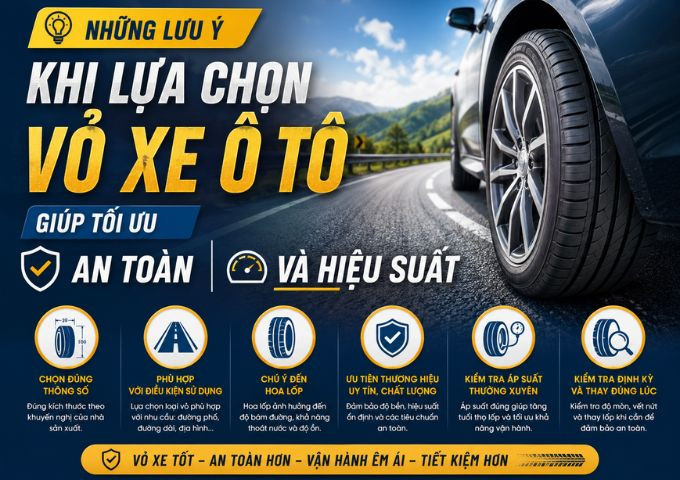 Những lưu ý khi lựa chọn vỏ xe ô tô giúp tối ưu an toàn và hiệu suất
