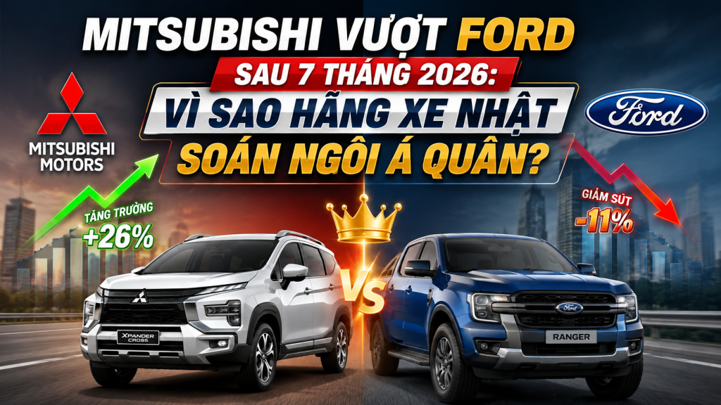 Mitsubishi Vượt Ford Sau 7 Tháng 2026: Vì Sao Hãng Xe Nhật Soán Ngôi Á Quân?