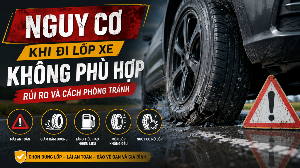 Nguy cơ khi đi lốp xe không phù hợp: Rủi ro và cách phòng tránh