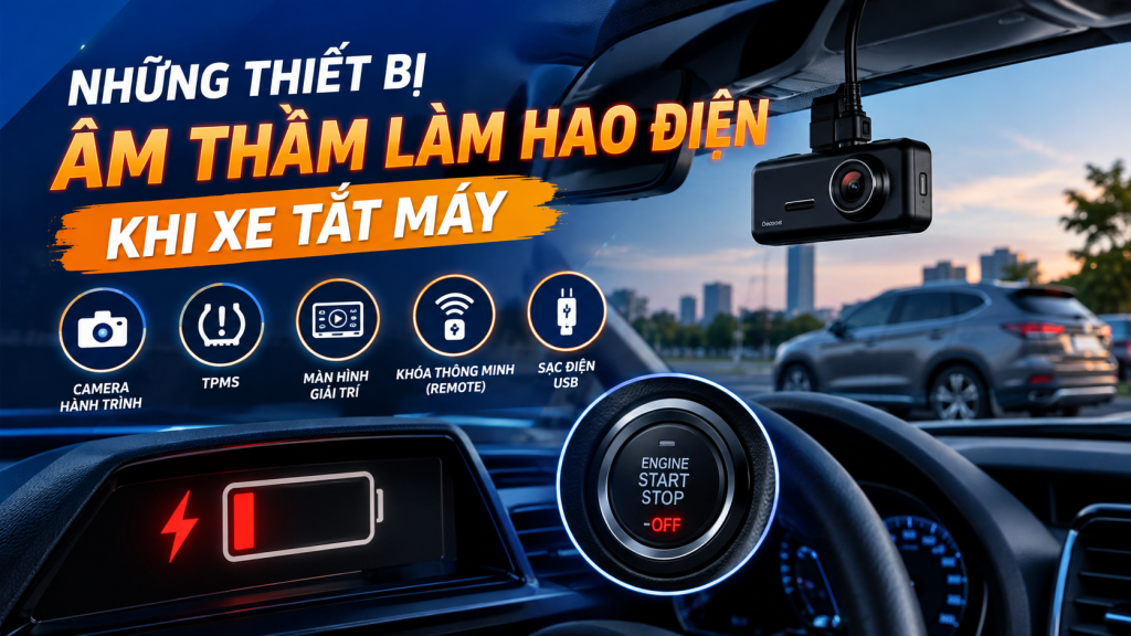 Những Thiết Bị Âm Thầm Làm Hao Điện Khi Xe Tắt Máy
