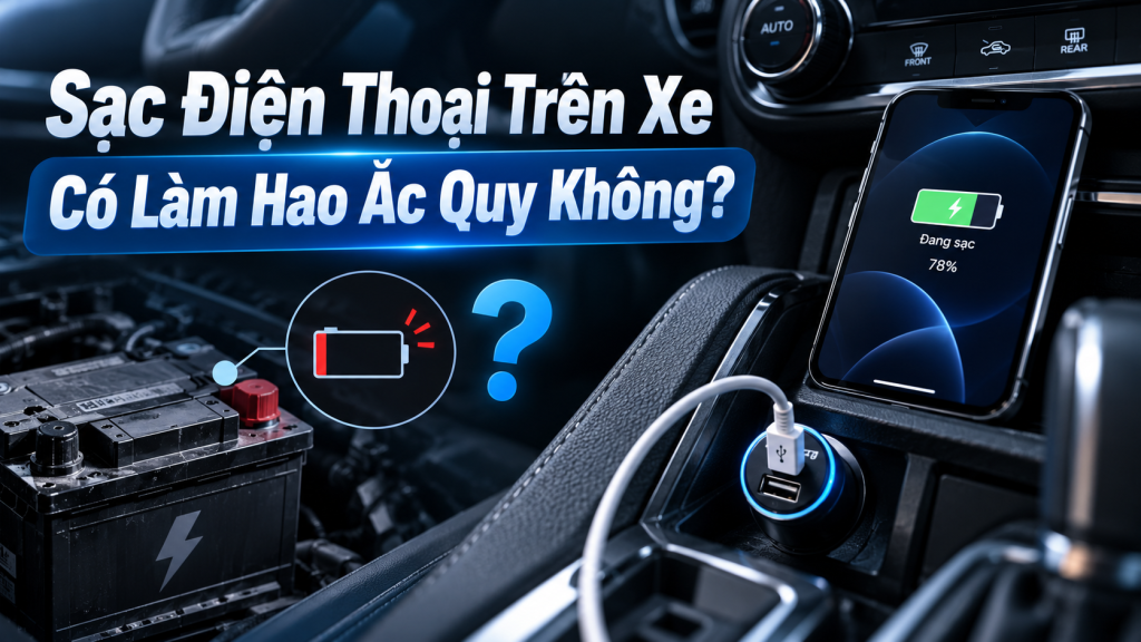 Sạc Điện Thoại Trên Xe Có Làm Hao Ắc Quy Không?