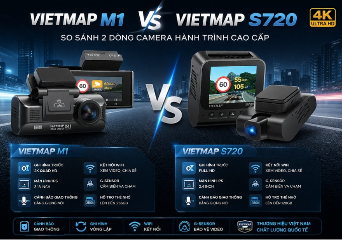 So sánh Vietmap M1 và Vietmap S720