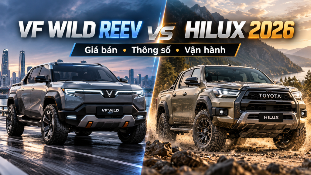 So Sánh VinFast VF Wild REEV Và Toyota Hilux 2026 Máy Dầu: Giá Bán, Thông Số Và Vận Hành