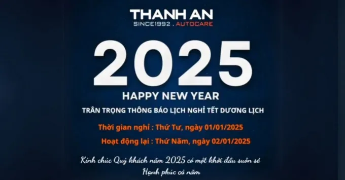 THÔNG BÁO NGHỈ TẾT DƯƠNG LỊCH 2025