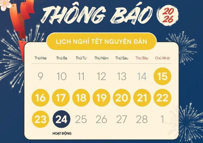 THÔNG BÁO NGHỈ TẾT NGUYÊN ĐÁN 2026