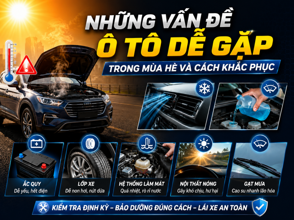 Những vấn đề ô tô dễ gặp trong mùa hè và cách khắc phục