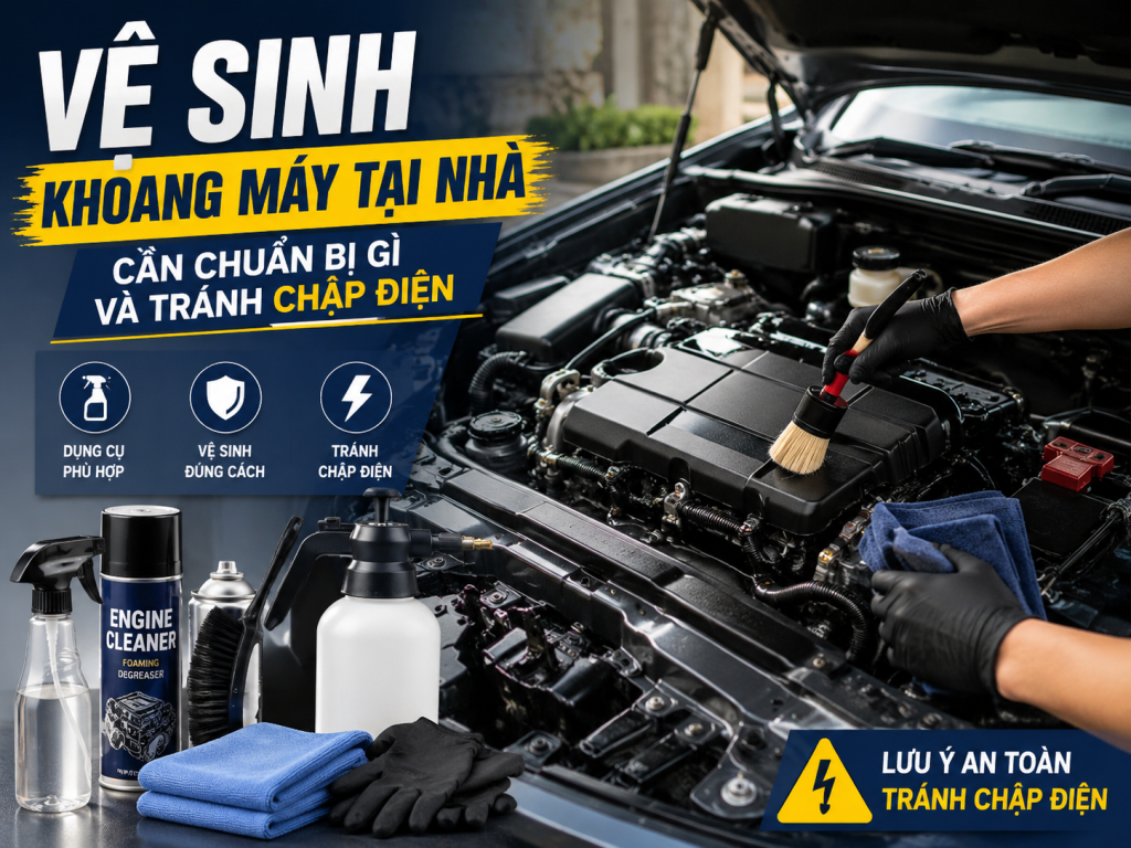 Vệ sinh khoang máy tại nhà: Cần chuẩn bị gì và tránh chập điện