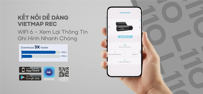 Camera hành trình Vietmap L110 sở hữu đường truyền 4G mạnh mẽ, dữ liệu cảnh báo chính xác và linh kiện pin siêu tụ điện bền bỉ