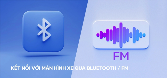 Vietmap V740 kết nối với màn hình xe qua bluetooth 1 và radio fm