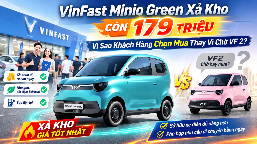 VinFast Minio Green Xả Kho Còn 179 Triệu: Vì Sao Khách Hàng Chọn Mua Thay Vì Chờ VF 2?
