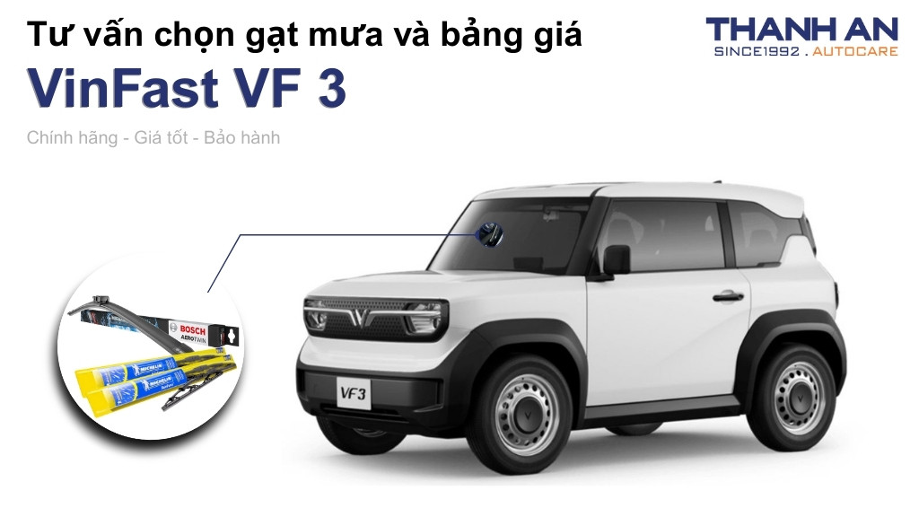 Gạt mưa xe Vinfast VF 3 loại nào tốt? Bảng giá mới nhất