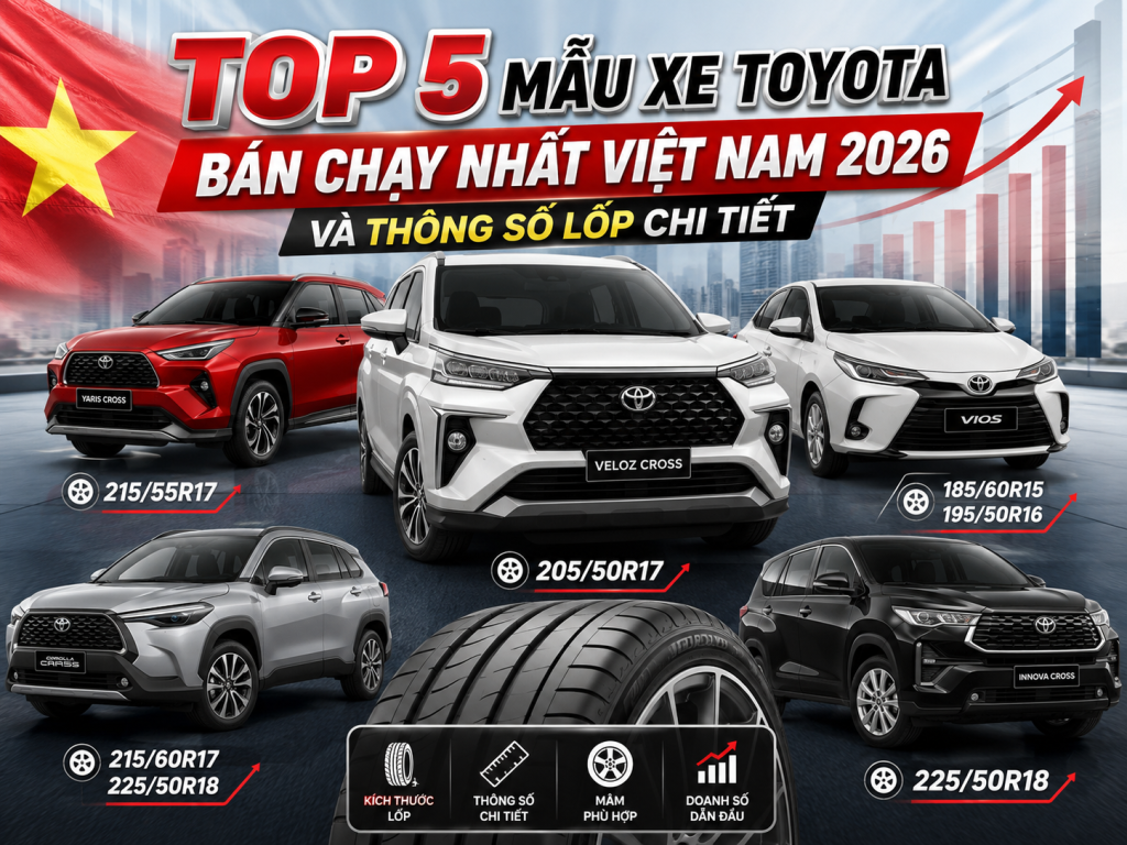 Top 5 Mẫu Xe Toyota Bán Chạy Nhất Việt Nam 2026 Và Thông Số Lốp Chi Tiết