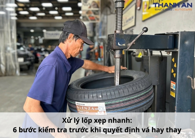 Xử lý lốp xẹp nhanh: 6 bước kiểm tra trước khi quyết định vá hay thay
