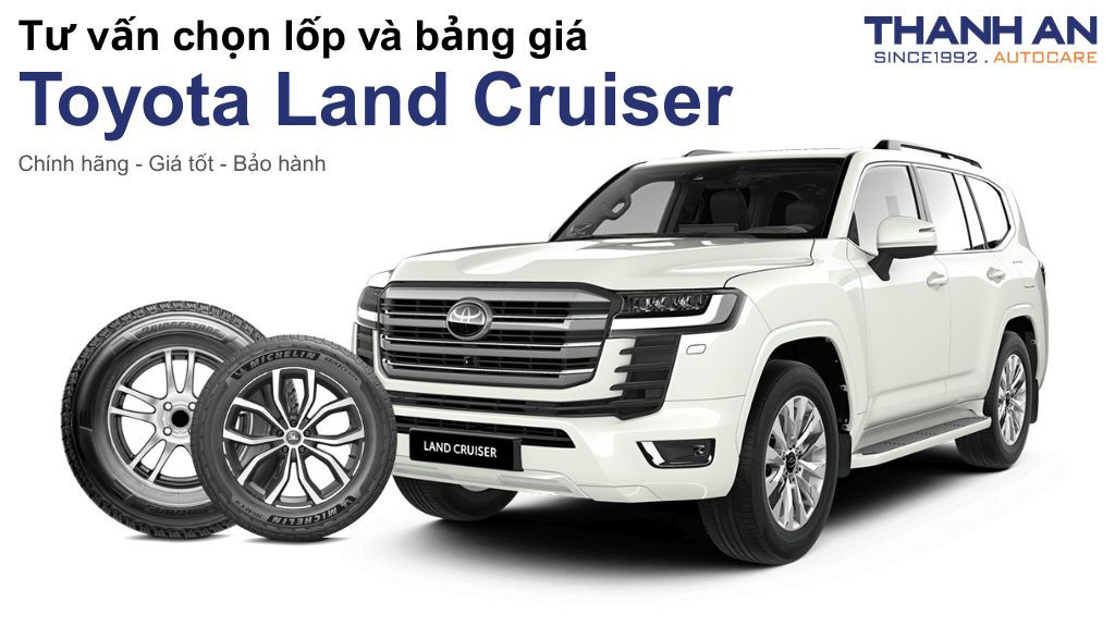 Lốp xe Toyota Land Cruiser mới chính hãng an toàn được lắp đặt tại gara