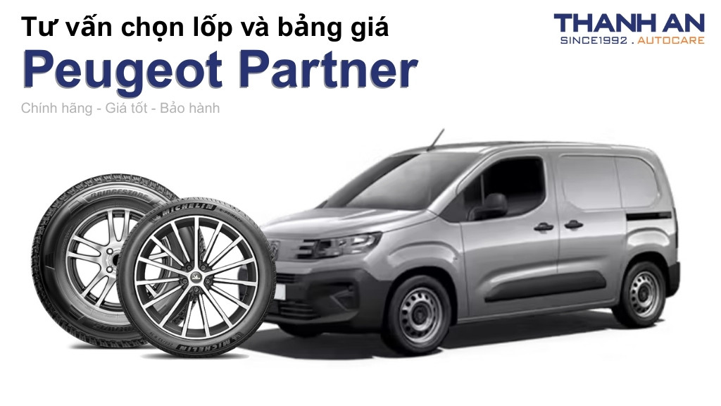 Lốp xe Peugeot Partner giá bao nhiêu? Sử dụng các kích thước nào?